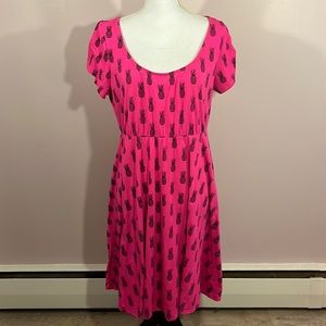 Torrid Pineapple Print Jersey Knit Skater Dress